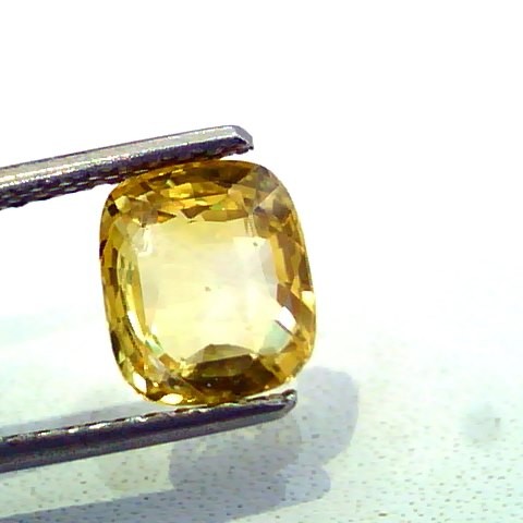 3.29 Ct Unheated Untreated Natural Ceylon Yellow Sapphire AAAAA