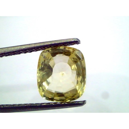 3.47 Ct Unheated Untreated Natural Ceylon Srilankan Yellow Sapphire