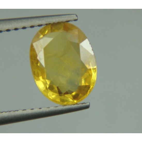 1.86 Ct/3.25 ratti Natural Bangkok Yellow Sapphire Pukhraj Heated