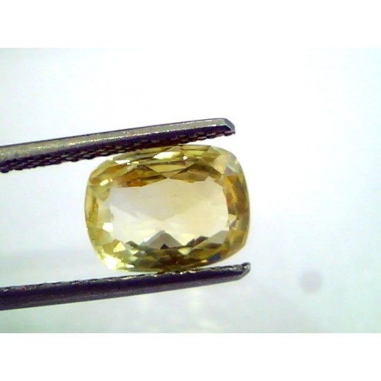3.69 Ct Unheated Untreated Natural Ceylon Srilankan Yellow Sapphire