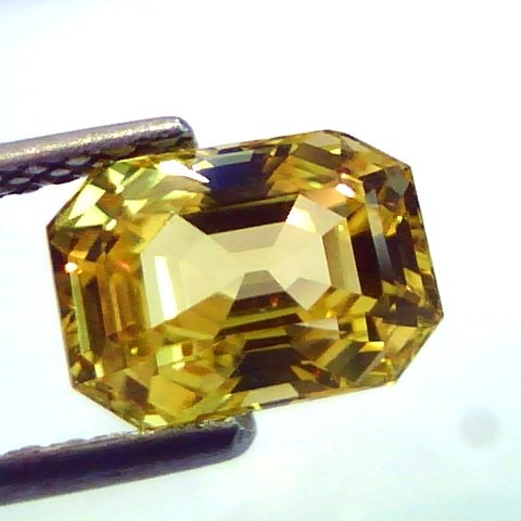 3.72 Ct Unheated Untreated Natural Ceylon Yellow Sapphire AAAAA