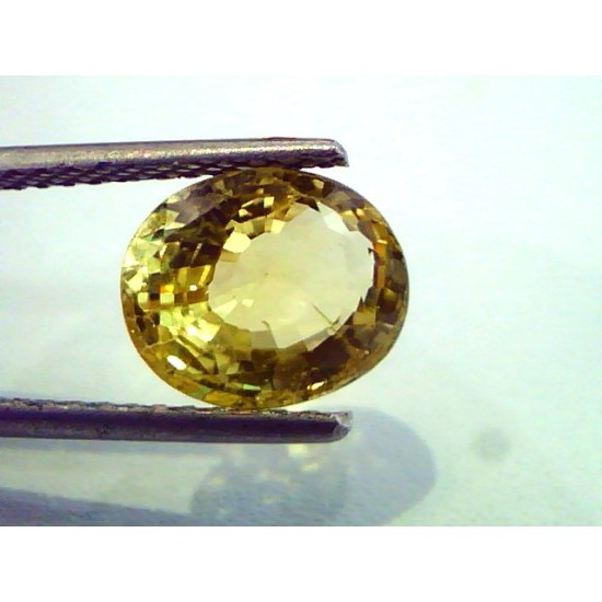 4.09 Ct Unheated Untreated Natural Ceylon Yellow Sapphire A++
