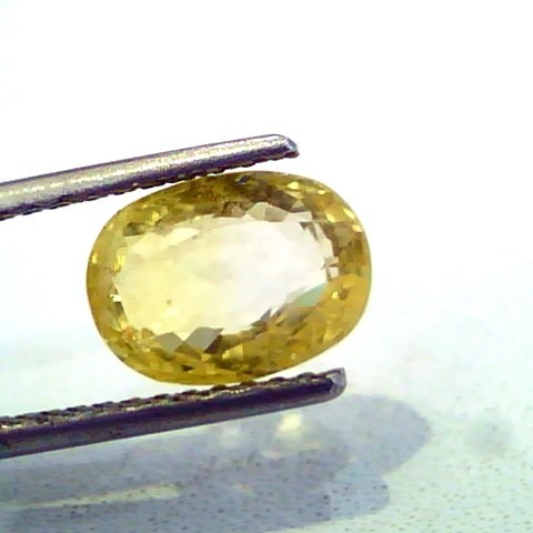 4.09 Ct Unheated Untreted Natural Ceylon Yellow Sapphire/Pukhraj