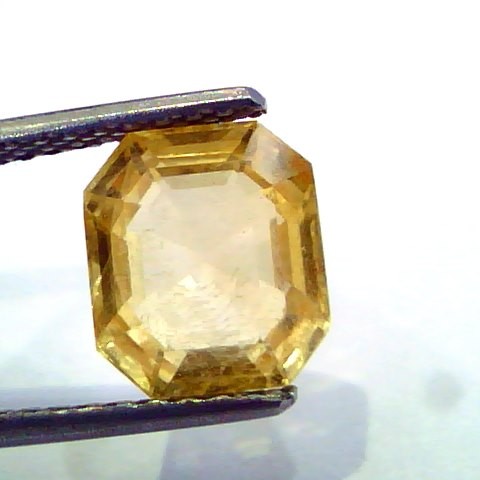 4.14 Ct Unheated Untreated Natural Ceylon Yellow Sapphire/Pukhraj