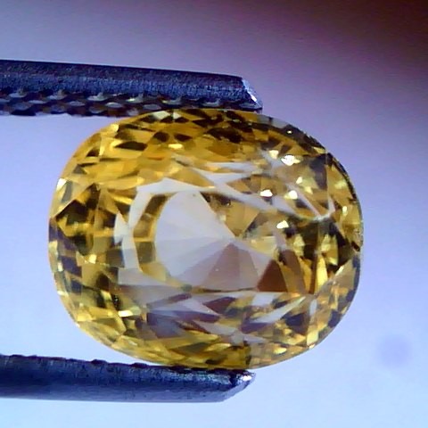 4.41 Ct Untreated Natural Ceylon Yellow sapphire Pukhraj Stone