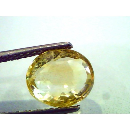 4.57 Ct Certified Unheated Untreated Natural Ceylon Yellow Sapphire AA
