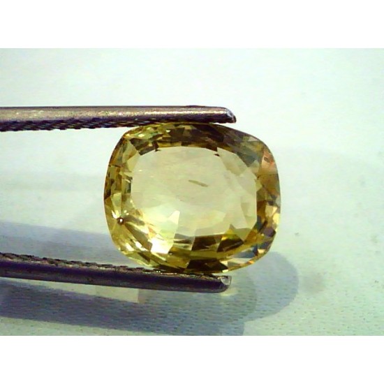 4.86 Ct IGI Certified Unheated Untreated Natural Ceylon Yellow Sapphire