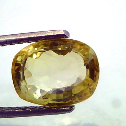 5.04 Ct Unheated Untreted Natural Ceylon Yellow Sapphire/Pukhraj