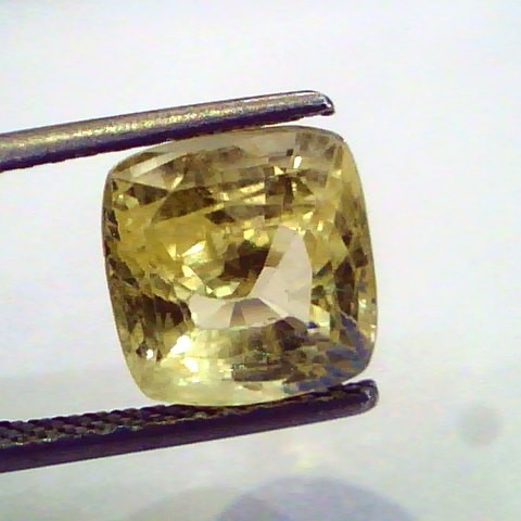 5.37 Ct IGI Certified Unheated Untreated Natural Ceylon Yellow Sapphire