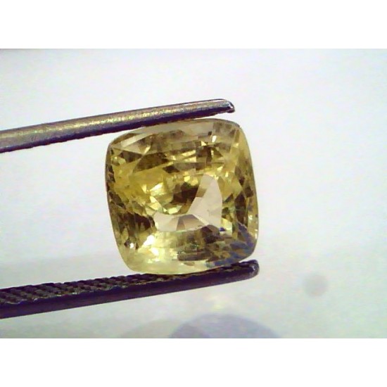 5.37 Ct IGI Certified Unheated Untreated Natural Ceylon Yellow Sapphire