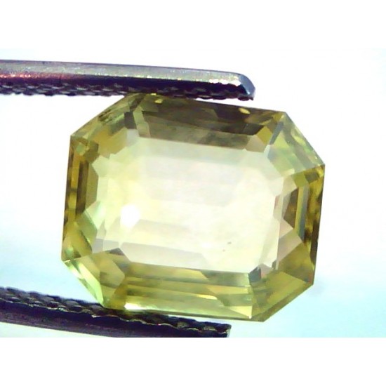 5.54 Ct Unheated Untreated Natural Ceylon Yellow Sapphire A+++++