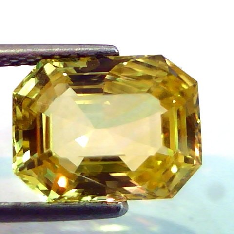 6.07 Ct TopGrade Topcolor TopCut Unheated Ceylon Yellow Sapphire
