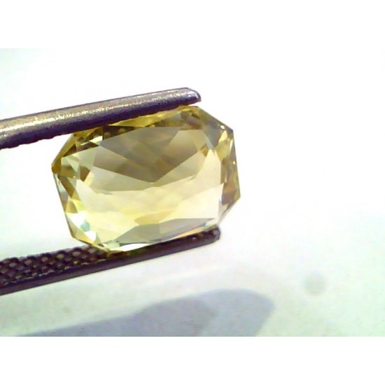 6.19 Ct Certified Unheated Untreated Flawless Radiant Cut Natural Ceylon Yellow Sapphire