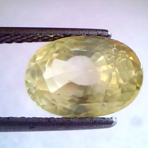6.35 Ct Unheated Untreated Natural Pale Yellow Ceylon Sapphire