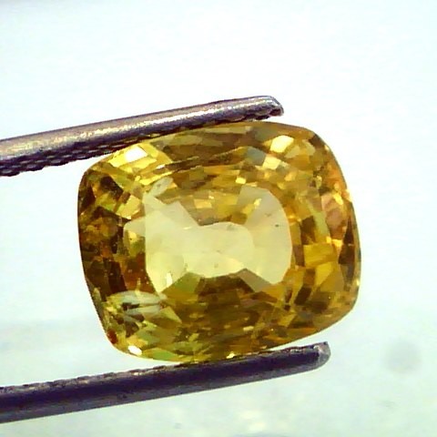 6.74 Ct Unheated Untreated Natural Ceylon Yellow Sapphire/Pukhraj *IGI* AAAAA