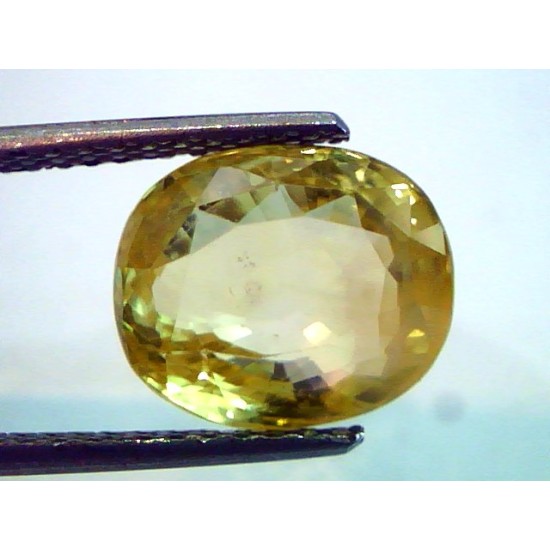 7.67 Ct Unheated Untreated Natural Ceylon Yellow Sapphire A+++++