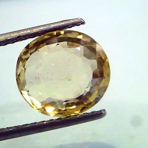 7.66 Ct Certified Unheated Untreated Natural Ceylon Yellow Sapphire