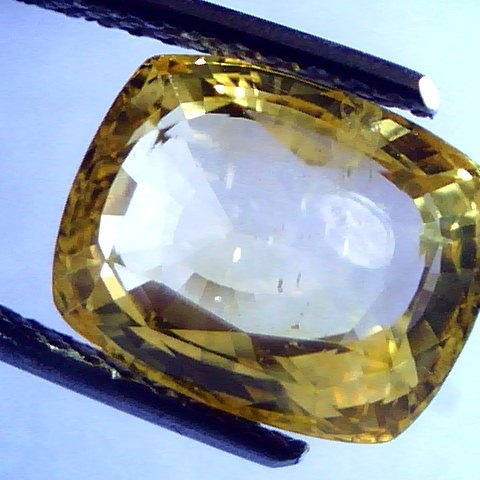 7.76 Ct Unheated Untreted Natural Ceylon Yellow Sapphire Pukhraj