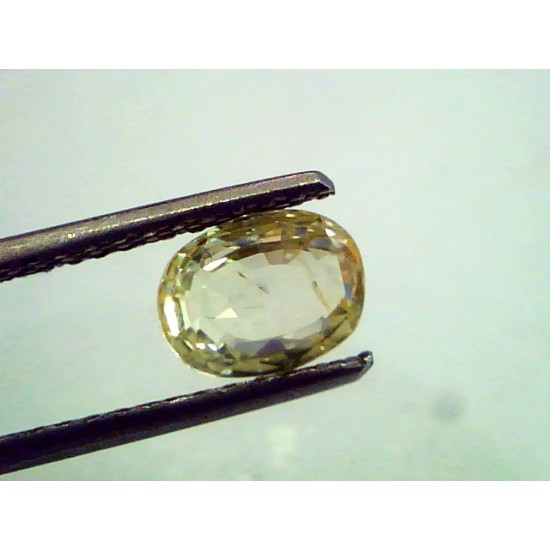 2.02 Unheated Untreated Natural Ceylon Yellow Sapphire Gemstone