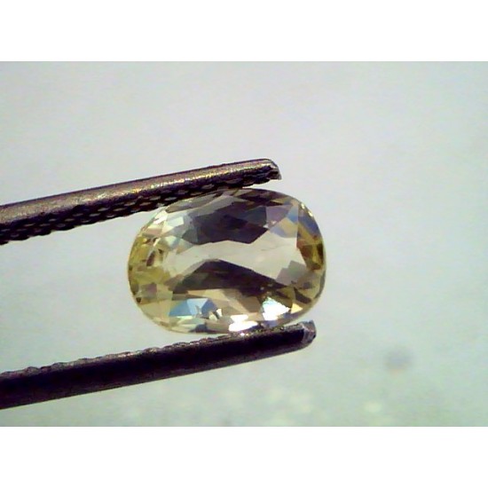 2.08 Unheated Untreated Natural Ceylon Yellow Sapphire Gemstone