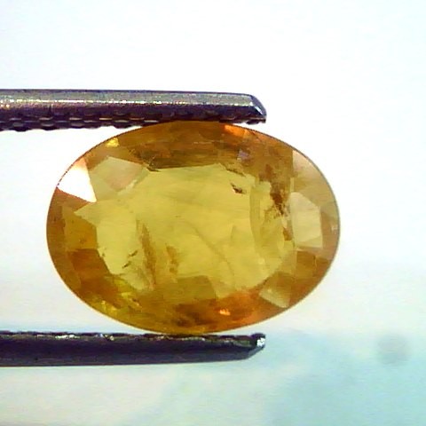 2.89 Ct Natural Bangkok Yellow Sapphire,Pukhraj Gemstone heated
