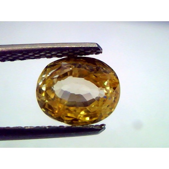 2.92 Ct Unheated Untreted Natural Ceylon Yellow Sapphire Pukhraj