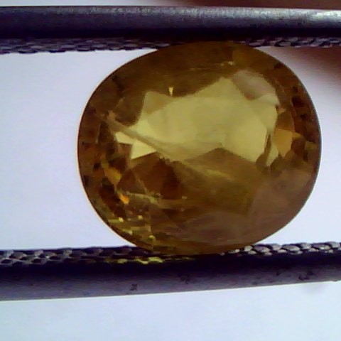 3 Ct Natural Bangkok Yellow Sapphire,Pukhraj Gemstone heated