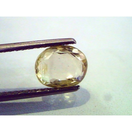 2.93 Ct Unheated Untreted Natural Ceylon Yellow Sapphire/Pukhraj