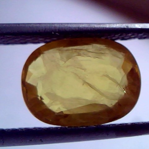 3.05 Ct Natural Bangkok Yellow Sapphire,Pukhraj Gemstone heated