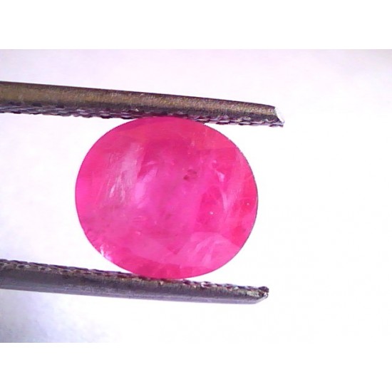 3.22 Ct Untreated Unheated Old Burma Pinkish Red Ruby Gemstone