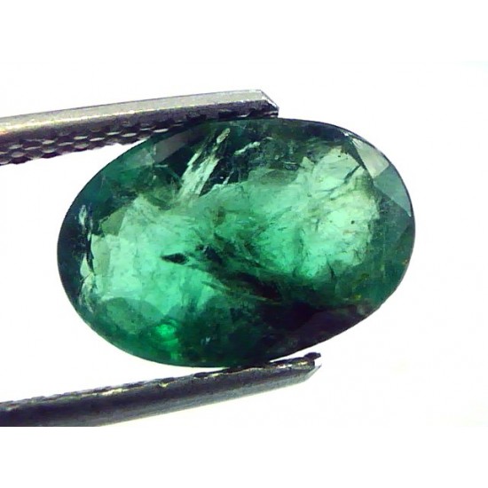 3.42 Ct Untreated Natural Zambian Green Emerald Panna Gemstone