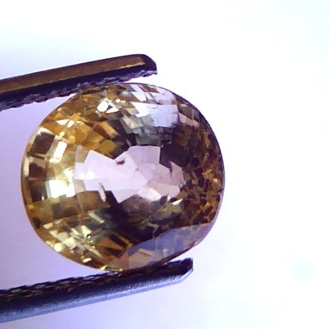 3.43 Ct Unheated Untreated Natural Ceylon Yellow Saphire Pukhraj