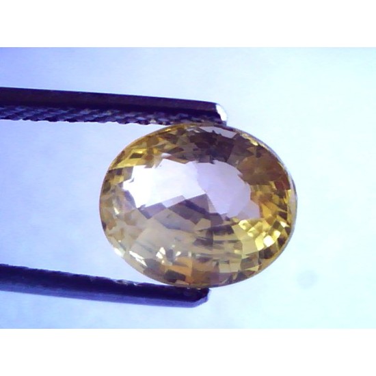 3.58 Ct Unheated Untreated Natural Ceylon Yellow Saphire Pukhraj