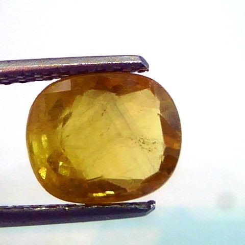 3.62 Ct Natural Bangkok Yellow Sapphire,Pukhraj Gemstone heated