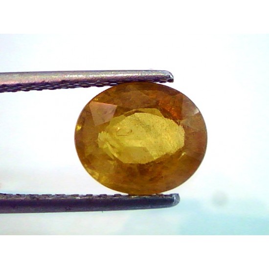 3.70 Ct Natural Bangkok Yellow Sapphire,Pukhraj Gemstone heated