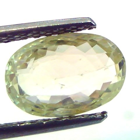 3.78 Ct Unheated Untreted Natural Ceylon Yellow Sapphire/Pukhraj