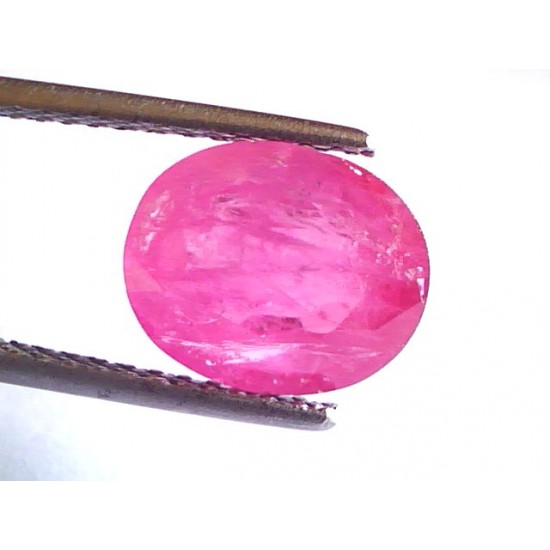 3.95 Ct Untreated Unheated Old Burma Pinkish Red Ruby Gemstone