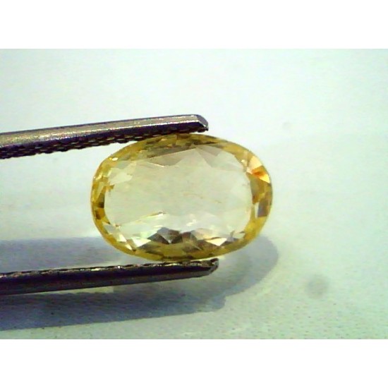 4.2 Ct Unheated Untreated Natural Ceylon Yellow Sapphire/Pukhraj