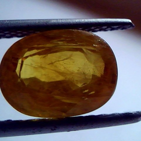 4.50 Ct Natural Bangkok Yellow Sapphire,Pukhraj Gemstone heated