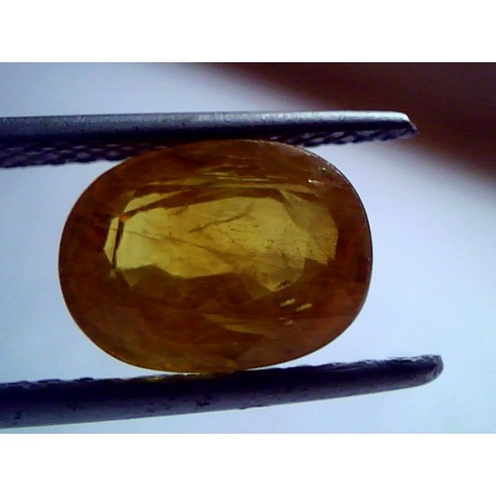 4.50 Ct Natural Bangkok Yellow Sapphire,Pukhraj Gemstone heated