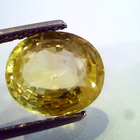 4.90 Ct Unheated Untreted Natural Ceylon Yellow Sapphire Pukhraj
