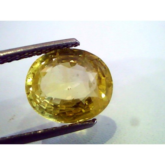 4.90 Ct Unheated Untreted Natural Ceylon Yellow Sapphire Pukhraj