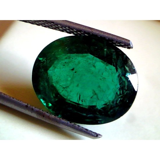 6.40 Ct Deep Green Untreated Natural Zambian Emerald Gemstone
