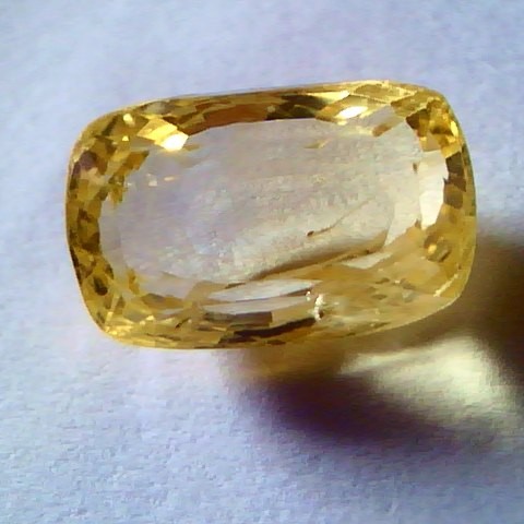 6.5 Ct Unheated Untreated Natural Ceylon Yellow Sapphire Pukhraj