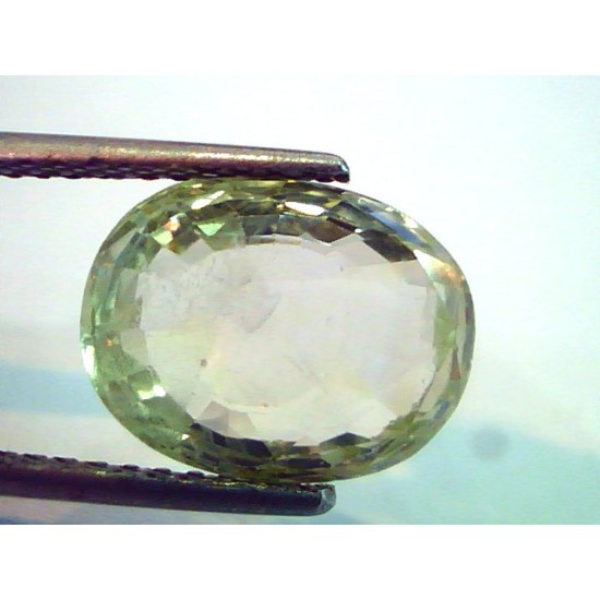 7.17 Ct Unheated Untreated Natural Yellow Sapphire From Ceylon