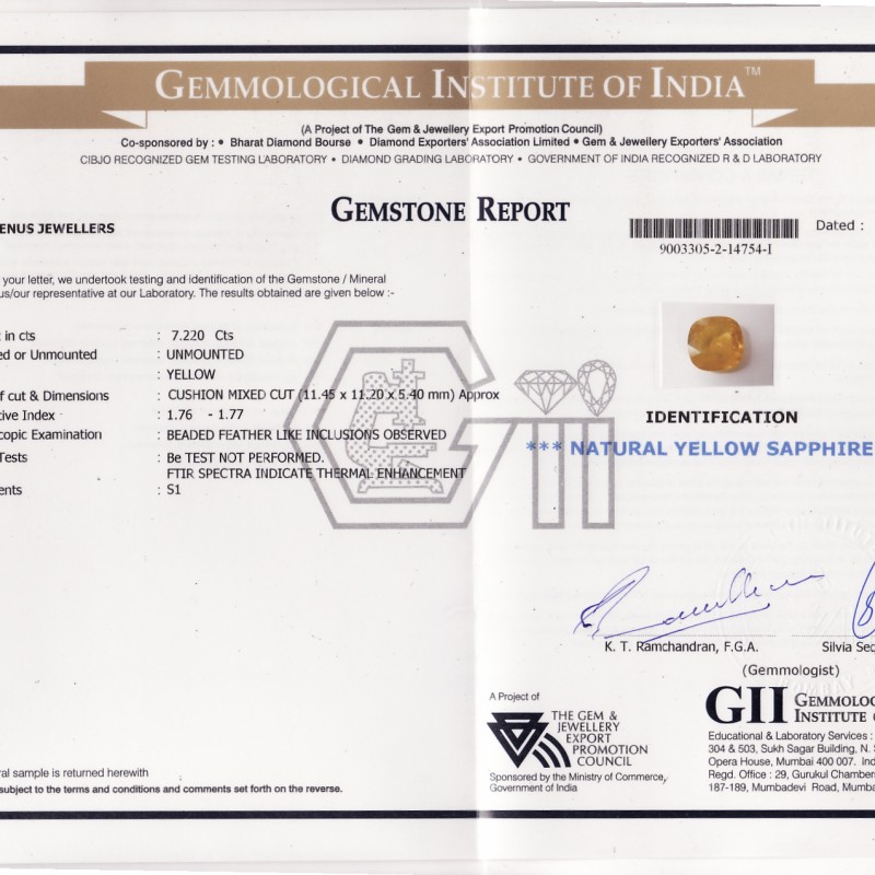 7.22 CARAT CERTIFIED NATURAL YELLOW SAPPHIRE,REAL PUKHRAJ GEMS 7.22 CARAT CERTIFIED NATURAL YELLOW SAPPHIRE,REAL PUKHRAJ GEMS