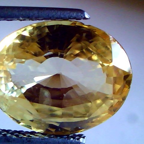 7.37 Ct Untreated Natural Ceylon Yellow Sapphire Pukhraj Gems A+