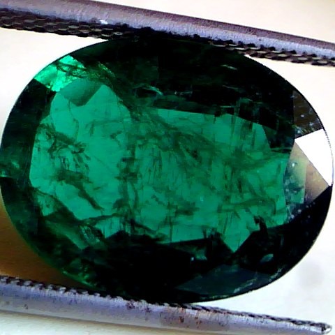 8.10 Ct Deep Green Untreated Natural Zambian Emerald Gemstone