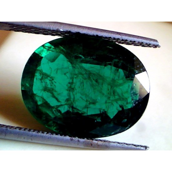 8.10 Ct Deep Green Untreated Natural Zambian Emerald Gemstone