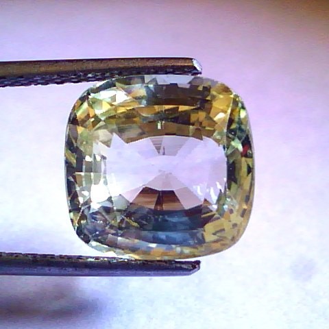 9.11 Ct Unheated Untreated Pale Whitish Natural Yellow sapphire